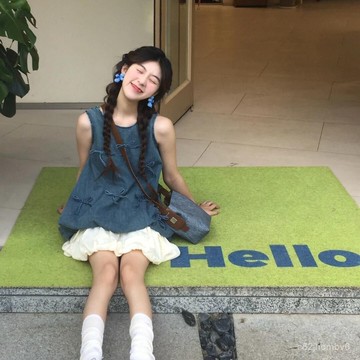 夏季小衆半裙牛仔甜美韓劇蝴蝶結綁帶兩件套背心套裝上衣女設計感洋裝 連身裙 日系女裝 牛仔洋裝 日系洋裝 夏天洋裝 仙女裝