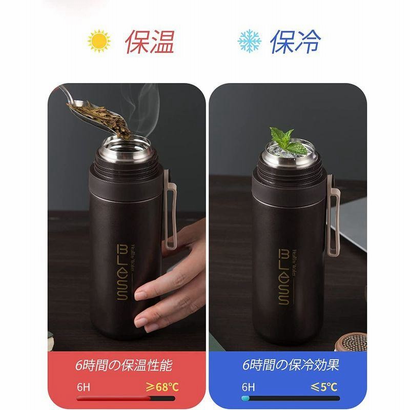 魔法瓶 水筒 500ml 直飲み コップ付きステンレスボトル 真空 断熱 保温保冷 ワンタッチサーモス水筒おしゃれ軽量 青い 通販 Lineポイント最大0 5 Get Lineショッピング