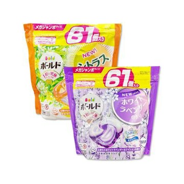(2袋122顆任選超值組)日本P&G Bold-4合1強洗淨2倍消臭柔軟香氛洗衣凝膠球61顆/袋(濃縮洗衣膠囊補充包,洗衣筒槽防霉,衣物防皺好熨燙,全洗衣機型適用)