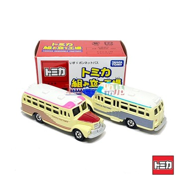 『 單位日貨 』 日本正版 多美 TOMICA 組立工場 第17彈 牛巴士 公車 紅 藍 合金 小車