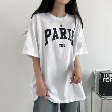 Vuja de 純棉 t恤 短袖上衣女 英文印花 T恤 韓國上衣 oversize T恤 寬鬆上衣 潮流衣服  ins風