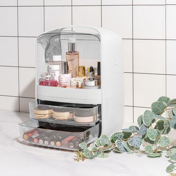 YOGiSSO 旋轉型化妝品收納櫃  白色  1個