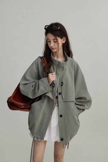 挪威曠野 /復古短風衣外套 / 斜紋肌理