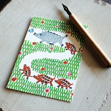 Katakata｜明信片 野豬家族