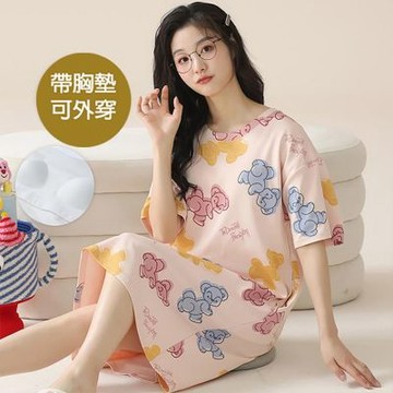 [韓國K.W.]韓國空運月夜守候莫代爾洋裝(居家服/家居服/睡衣/睡裙/涼感睡衣)JD3602