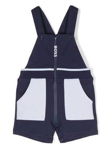 BOSS Kidswear - patched pockets romper - kids - Spandex/Elastane/Cotton/Polyester/Cotton - 9 - Blue