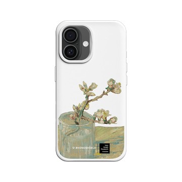 iPhone 16 SolidX 白 - Van Gogh Museum - 玻璃杯中盛開的杏花