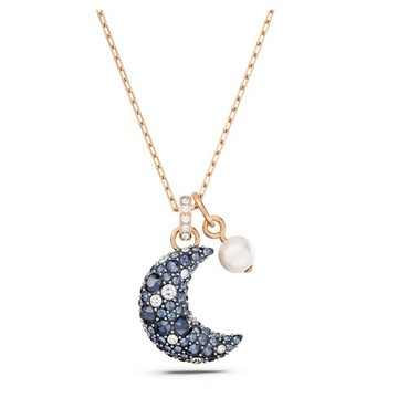 【Swarovski 施華洛世奇】Luna 鏈墜 (月亮 漸層色 鍍玫瑰金色調)(5671585)