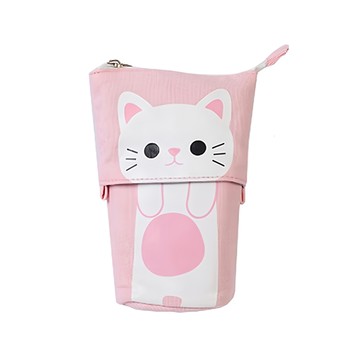 可伸縮站立式鉛筆盒 粉色  粉色的  1個