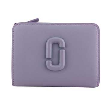 MARC JACOBS-MARC 平滑皮革暗釦對開短夾(薰衣紫)