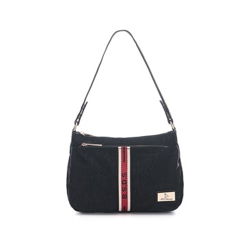 B.S.D.S冰山袋鼠 - 非常莓好 - 織帶拼接輕量斜肩包 - 紅磚黑【8013-KR】