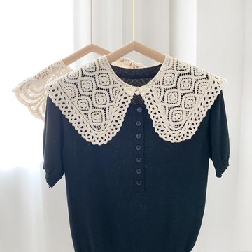 夏季披肩假領子女配裙花邊領口裝飾衣領毛衣衛衣外搭T恤蕾絲翻領