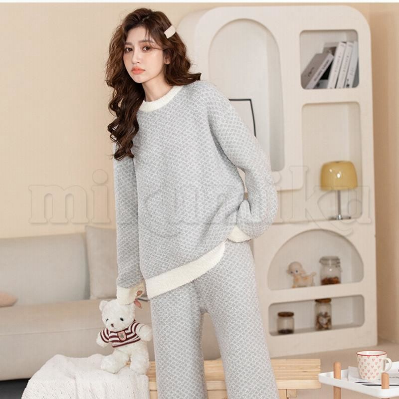 パジャマ パジャマ ルームウェア もこもこ あったかパジャマ 上下  