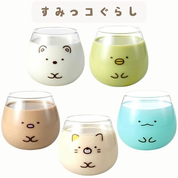 現貨 日本製角落生物系列透明玻璃杯 專為兒童設計融入可愛動物角色 增添飲用時的趣味性 日本進口