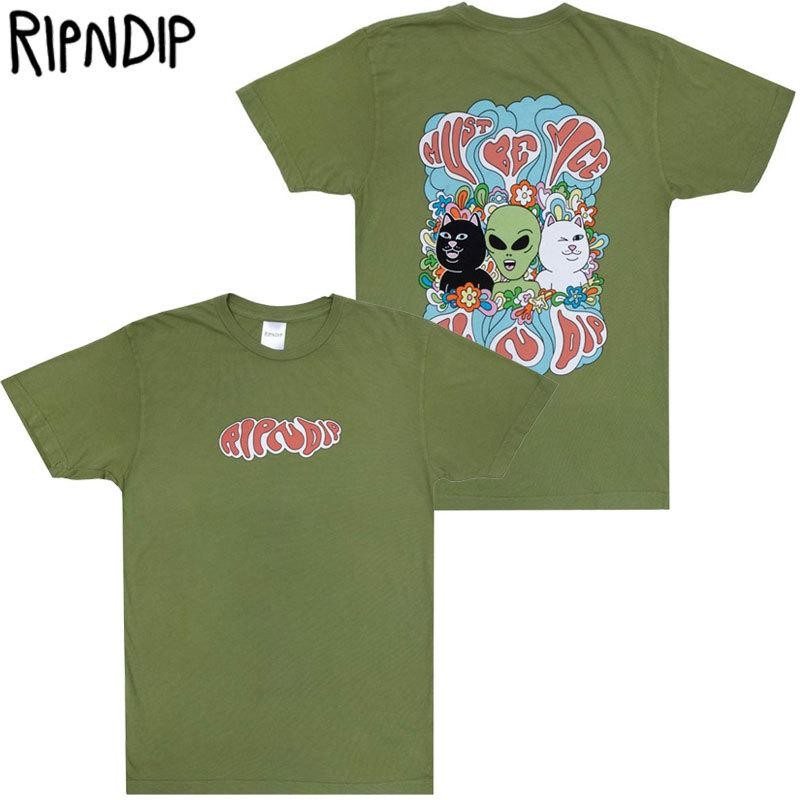 リップンディップ RIPNDIP FLOWER CHILD TEE(DIRTY OLIVE)リップ