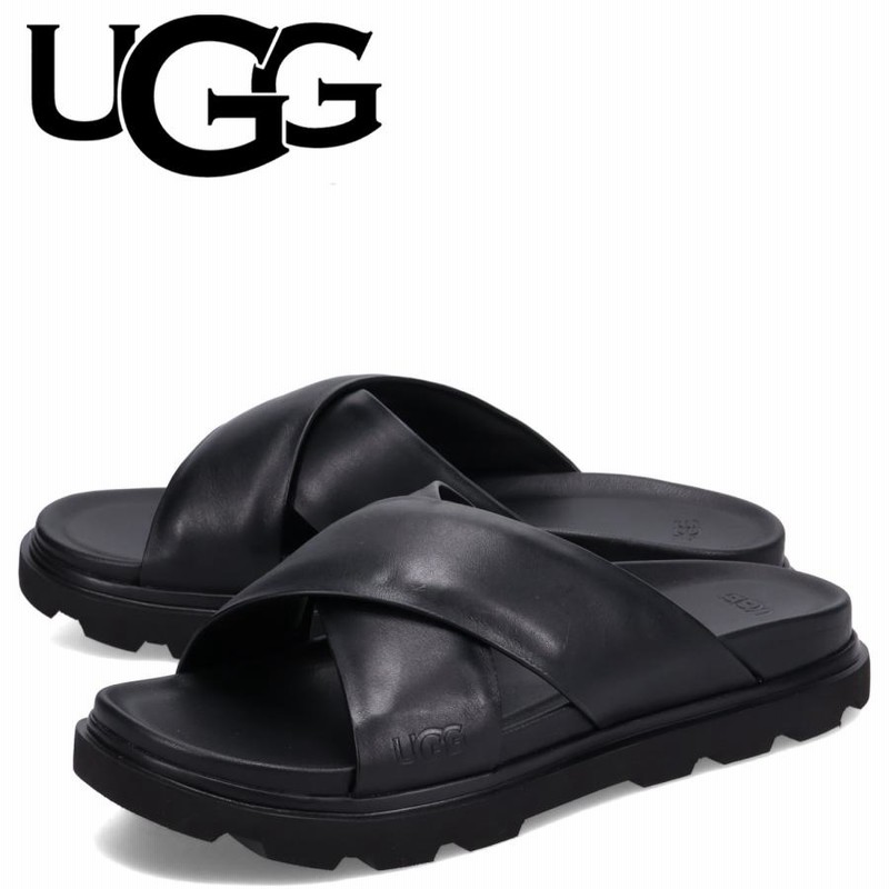 UGG アグ サンダル スライドサンダル メンズ CAPITOLA CROSS SLIDE ブラック 黒 1153076 LINEショッピング