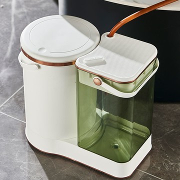 高檔茶水桶茶臺垃圾桶雙格水桶二合一過濾茶葉茶具茶渣茶水廢水桶126LPS 公司貨