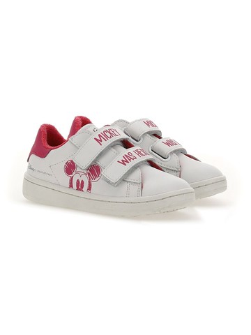 Moa Kids - Mickey touch-strap sneakers - kids - Leather/Fabric/Rubber - 29 - White