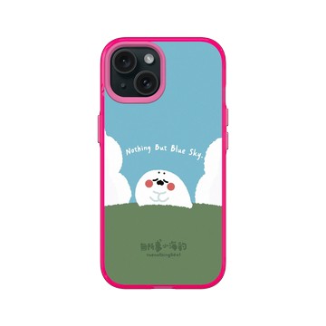 iPhone 15 Clear 粉漾桃 - 無所事事小海豹 The Nothing Seal - 藍藍天空
