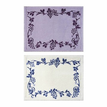 日本代購 空運 OKA 乾度良好 日本製 葡萄 花紋 腳踏墊 45x60cm 地墊 浴墊 吸水 速乾 抗菌 防臭 防滑