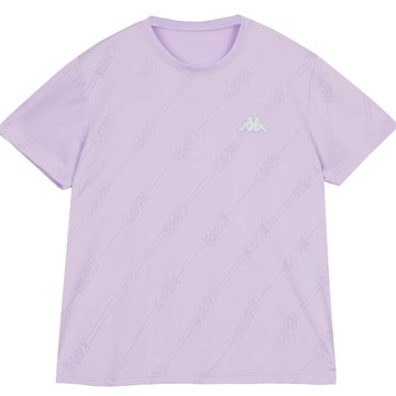 KAPPA義大利時尚女性短袖圓領衫 淺紫底淺紫字花版 311M76WX1H