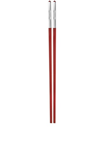 Christofle - silver-plated chopsticks - unisex - Wood/Silver Plated - One Size - Red
