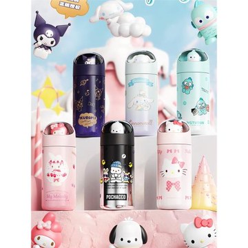 三麗鷗潮酷太空艙保溫杯凱蒂貓316不銹鋼美樂蒂大耳狗學生水杯子