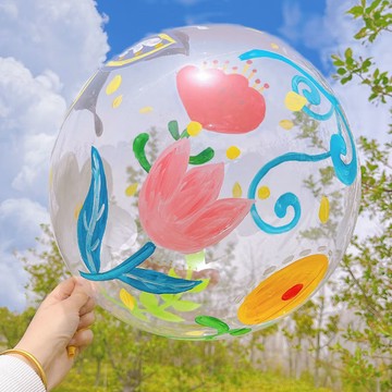 L-one 透明彩繪波波球 手作DIY塗鴉球 透明波波球 裝飾波波球 可繪圖透明球 彩繪波波球 DIY材料包 創意波波球