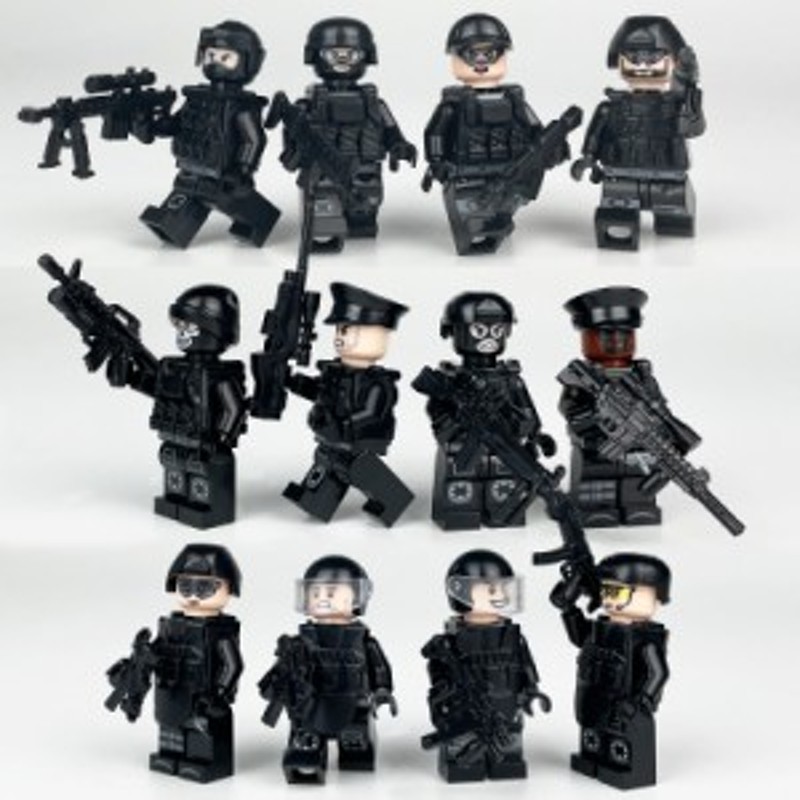 LEGO レゴ 互換 SWAT 特殊部隊 フル装備 大量武器パーツ ミニフィグ 12 