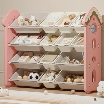 lilikoko 哩哩摳摳 甜點屋鐵桿收納架 組合8  4層  千禧粉