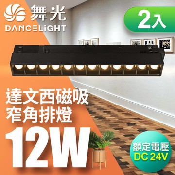 DanceLight舞光 2入組 12W 達文西磁吸 30度窄角排燈(白光/自然光/黃光)