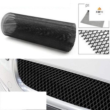 （爆款熱賣）（國際精品）爆款 改裝中網 汽車鋁網前菱形格柵網片612毫米（菱形6x12mm黑色，銀色）