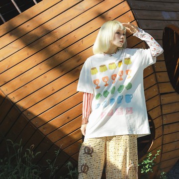 牛稠島 牛稠齒科 超寬松oversize半袖布丁鱷魚圖案休閒情侶t恤