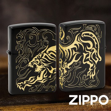 ZIPPO 虎嘯之魂(黑金色)防風打火機 日本設計 官方正版 現貨 限量 禮物 送禮 終身保固 ZA-5-86A