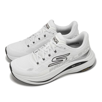 Skechers 慢跑鞋 Max Cushioning Propulsion 男鞋 白 黑 緩衝 厚底 回彈 運動鞋 220509WBK