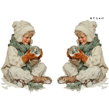 【11月新品2】08-108-0110 人物貼紙 聖誕復古風