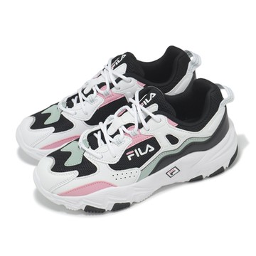 Fila 慢跑鞋 Box Type 女鞋 白 黑 粉 拼接 緩衝 低筒 老爹鞋 斐樂 5J341Y051