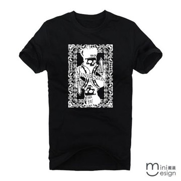Minidesign-骷髏撲克牌潮流設計短T 五色