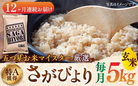 特A獲得！さがびより 玄米 5kg 総計60kg 吉野ヶ里町 大塚米穀店 ご飯 ごはん お米 お弁当 おにぎり 国産  佐賀 ブランド [FCW022]