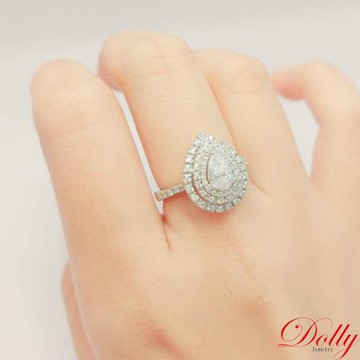 Dolly 14K金 天然鑽石GIA0.50克拉D/VS2水滴鑽石求婚戒指