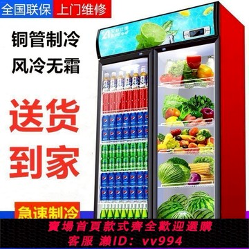 {公司貨 最低價}展示柜冷藏超市冰柜商用冰箱雙開門立式啤酒飲料柜保鮮柜