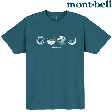Mont-Bell Wickron 中性款 排汗衣 1114732 Mountain Scenes 山景 BGN 藍綠