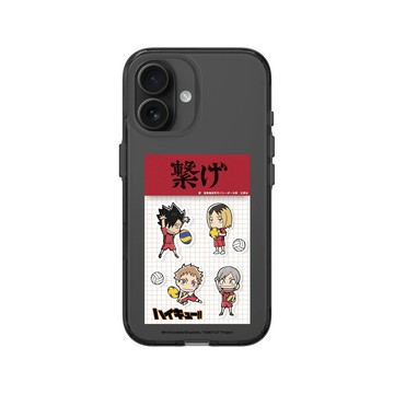 iPhone 16 Clear (相機按鈕) 酷墨灰 - 排球少年 Haikyu!! - 音駒貼紙包設計款