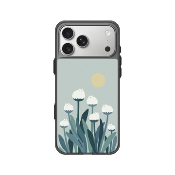 iPhone 17 Pro Max Clear (相機按鈕) 酷墨灰 - ilovedoodle (Lim Heng Swee) - White Cat Flowers - 白貓花朵