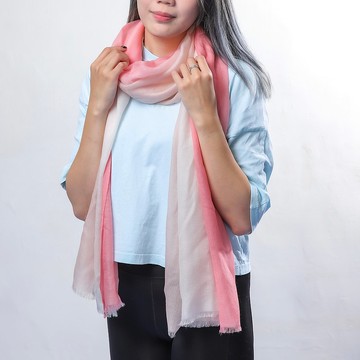 Cashmere羊絨圍巾/披肩 手染漸層 戒指絨 若水 四季適用