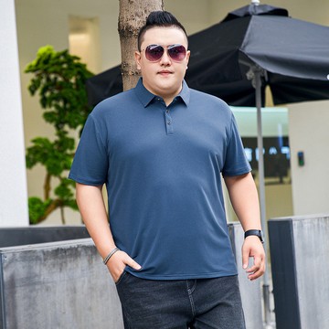 【130kg可穿】冰絲彈力polo衫男 短袖polo衫 素色透氣速乾短袖polo男 短袖上衣男生polo衫 大尺碼短袖男