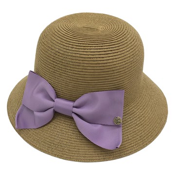 Bebehome 兒童日式抗UV親子蝴蝶結草帽  紫色  頭圍54cm  1入