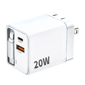 UTA 摺疊電源供應器 PD-12  白色  1個