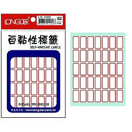 自黏標籤 龍德 LD-1065(紅框) / LD-1308 (藍框) 自黏標籤 12x22mm/490張 標籤