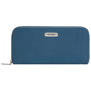 TRAVELON 簡約防盜拉鍊長夾  20.8 x 10 x 2.2cm  海軍藍